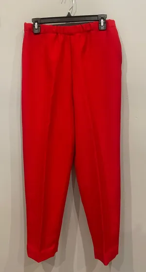 Red women’s Tailored Stretch Pants like new 80’s gem thumbnail 1