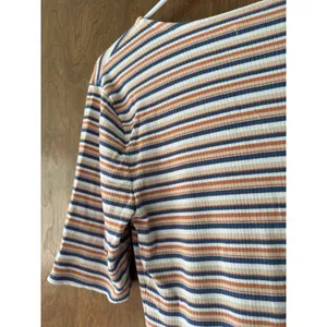 Abercrombie & Fitch Sz M Ribbed Striped Quarter Sleeve Button Front Dress Soft thumbnail 6