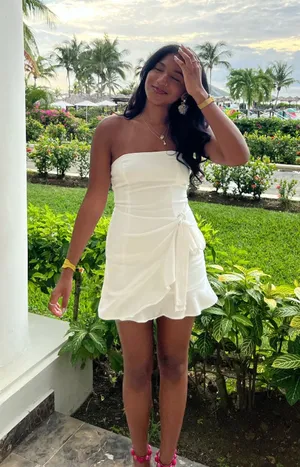 Princess Polly White Strapless Mini Dress thumbnail 1
