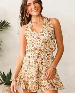 Daytrip floral halter neck romper thumbnail 5