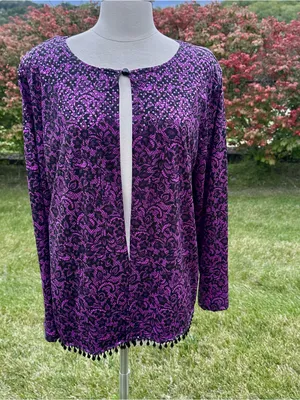 MSK Open Front Vintage Cardigan Evening Jacket Purple Size undefined thumbnail 2