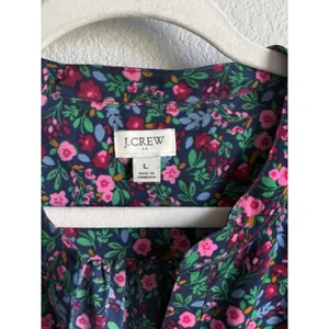J.Crew Floral Popover Placket Blouse L Whimsygoth Cottagecore Dark Romantic Top thumbnail 4