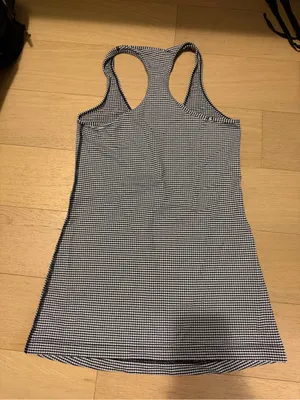 NWOT Lululemon Gingham Black and White Racerback Tank thumbnail 4