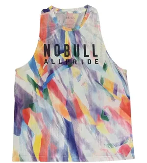 NOBULL Muscle Tank Women Large Rainbow All Pride Graphic Sleeveless Gym Top thumbnail 1
