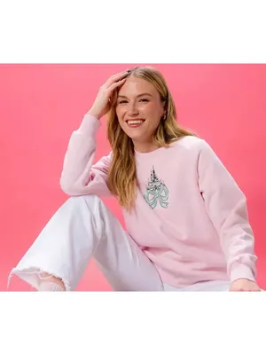 DISNEY Cinderella Castle Pullover Sweatshirt Walt Disney World in Pink Large NWT thumbnail 2