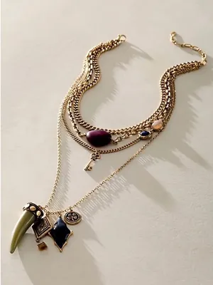 NWT Free People Gold Zella Layered Necklace ~ SOLD OUT thumbnail 1