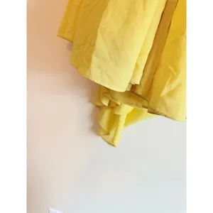 AMUR Maxi Dress Womens 6 Yellow‎ Pleated Cut-Out Ruffle Silk Chiffon Gown thumbnail 9