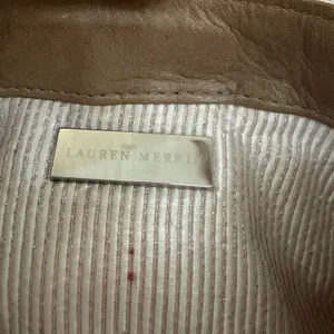 Lauren Merkin Pleated Leather Clutch Purse Tan Brown Very Soft Neutral thumbnail 8