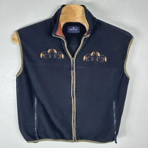 Birch‎ Bay Womens Fleece Vest Size Large Navy Blue Western Horses Equestrian thumbnail 1