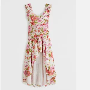 NWT Abercrombie & Fitch Floral Ruffle Strap High-Low Maxi Dress LT Wedding Guest thumbnail 7