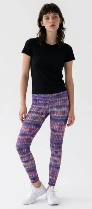 ALO Yoga Purple Multicolor Patterned Leggings thumbnail 1