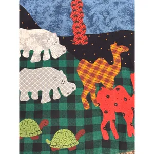 Handmade Vintage Noahs Ark Reversible Vest Folk Art Animals Whimsical 90s Layr thumbnail 5