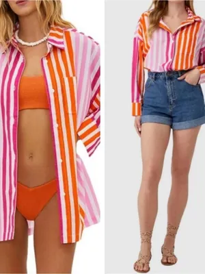 NEW Beach Riot Alexa Revolve Resortwear Vacation Preppy Coastal Coverup Plus LP thumbnail 2