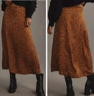 Farm Rio Satin Slip A-Line Midi Skirt, Size M thumbnail 2