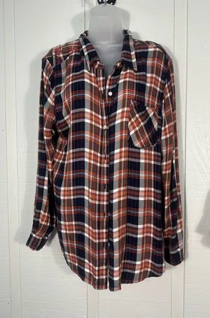 Lucky Brand Brown Plaid Long Sleeve Shirt Size XL EUC thumbnail 1