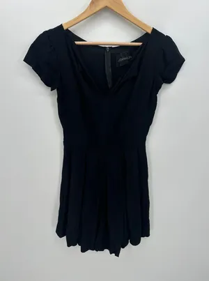 Reformation Black Mini Dress‎ Size S V Neck Dark Whimsigoth Emo Fairy Grunge thumbnail 1