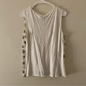 Ann Taylor factory lined white pattern sleeveless‎ lightweight summer top casual thumbnail 3