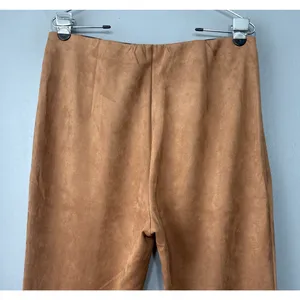 Allegra K Faux Suede Pants Size Large Brown Flare Leg Festival Hippie Boho thumbnail 4