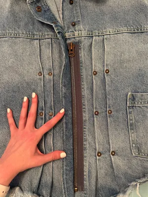 Free People Pleated Cropped Raw Hem Denim Jacket thumbnail 5
