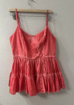 Anthropologie Tiered Ruffle Cami Tank Pink SZ M‎ $128 Artisan Resort Cruise thumbnail 1