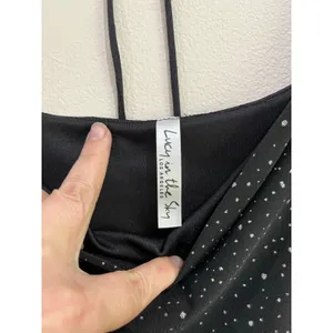 Lucy In The Sky Black Rhinestone‎ Puff Sleeve Bodycon Mini Dress Small thumbnail 7