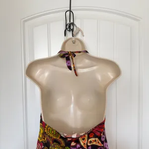 Victoria's Secret Large Paisley Floral Halter Tankini Top Y2K Boho Chic thumbnail 4