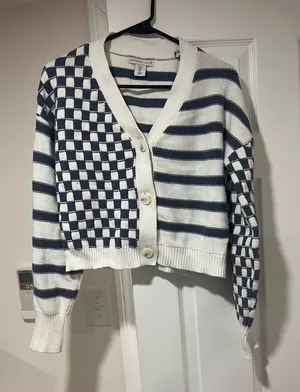 Sincerely Jules Cropped Cardigan Checkered thumbnail 1