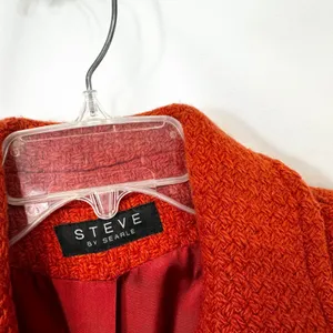Steve by Searle Small Coat‎ Wool Italy USA Orange Textured Double Breasted VTG C thumbnail 7