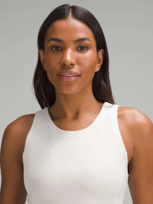LULULEMON Ribbed Softstreme Cropped Tank Top in Bone Sz. 12 thumbnail 6