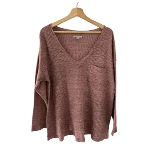 American Eagle Mauve Pink Waffle Knit V‑Neck Soft Lightweight Sweater XL casual thumbnail 2