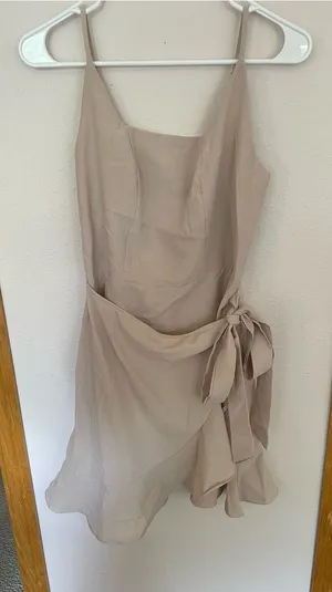 Women’s Beige Tie-Waist Spaghetti Strap Dress thumbnail 1