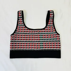 Fabletics Camryn Houndstooth Seamless Bra - Red/Green/Black - XS thumbnail 4