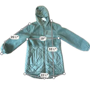 Lands End green Sherpa quilted jacket size small thumbnail 7
