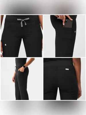 Figs Kade Cargo Black Scrub Trousers (Size XS/T) thumbnail 3