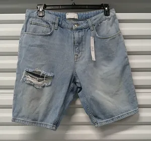 Asos Womens Denim Jeans Shorts Size 34 Waist Blue Preppy Deconstructed Casual thumbnail 1