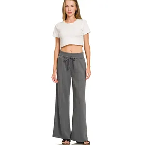 Zenana Scuba Collared Short Sleeve Pullover & Center Seam Pants Set - Medium‎ thumbnail 6