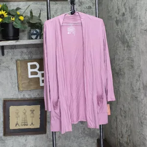 NWT State Of Day Knit Cardigan Open Front 100180255MS Mauve Orchid Purple M thumbnail 2