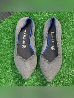 Rothy's The Point Cloud Grey Birdseye Pointed Toe Flat Size W8.5 thumbnail 3
