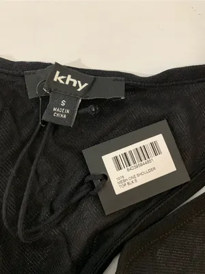 Khy Mesh One Shoulder Black Top thumbnail 3