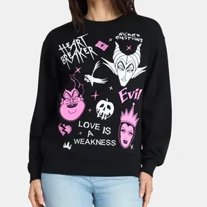 Disney Villains Heart Breaker Maleficent‎ Ursula Evil Queen Black Sweatshirt S thumbnail 4