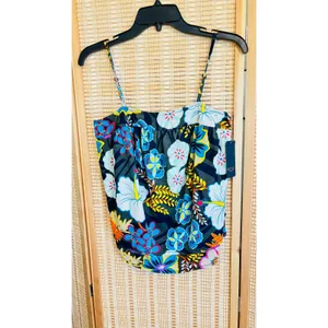 Rachel Roy Rikki Tropical Midnight Combo tiered camisole tank top blouse sz M thumbnail 6