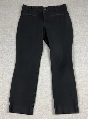 Anthropologie The Essential Slim Pants Womens 10 Black Twill Dress Stretch thumbnail 1