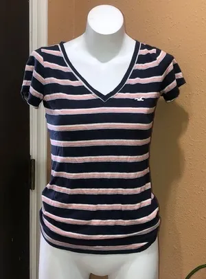 Hollister striped v neck tee thumbnail 1