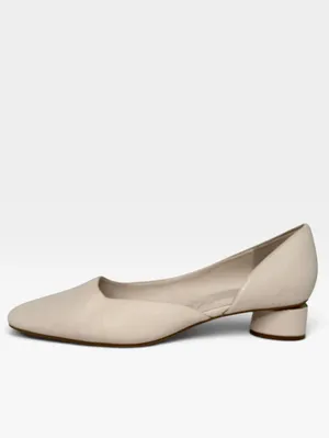 Franco Sarto Citrus Cream Leather Almond Toe Round Block Heel SZ 9.5 thumbnail 7