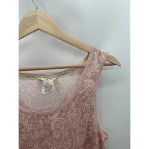 Lucky Brand Pajamas‎ Women XL Pink Cream Paisley Print Tank Top Drawstring Pants thumbnail 5