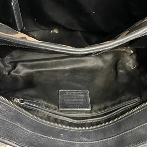 Coach Black Brown Medium size shoulder bag tote Leather Canvas thumbnail 3