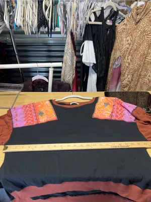 We The Free Patchwork‎ Boho Sweatshirt Small Embroidered Paisley Pullover thumbnail 13