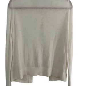 LOFT Women's Ivory Button-Up Cardigan Lightweight Angora Blend Sz M thumbnail 3