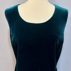 Vintage R&M Richards Emerald Green Velvet Midi Dress Whimsygoth Goth Glam XL thumbnail 3