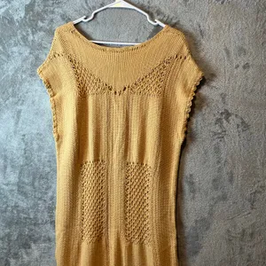 Free People Lost At Sea Sweater Midi Dress Dusted Daffodil Size Medium New‎ thumbnail 3